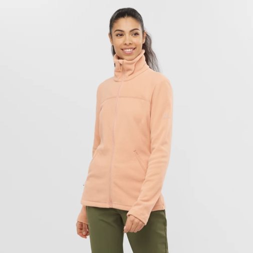 Dámské Bundy Salomon Essential Cosy Fleece Full Zip Meruňka | CZ 51FNWMU